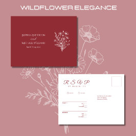 Fleur sauvage Elegance-RSVP-Mariage- Carte postale