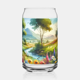 Fleur sauvage et ruisseau dans la vallée de Spring