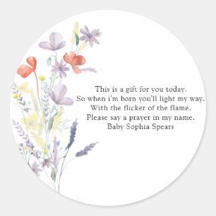 Fleur sauvage - étiquette de la bougie de prière