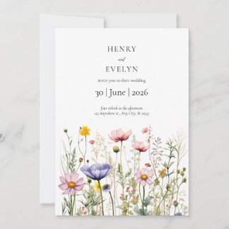 Fleur sauvage Faire-part de mariage Boho Floral Mo