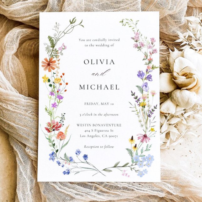 Fleur sauvage Faire-part de mariage Boho Floral Mo (Créateur téléchargé)