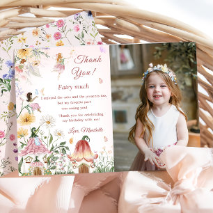 Fleur sauvage Fairy Anniversaire Photo Carte de re