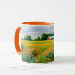 Fleur sauvage Farm Style Grange Art Mug Cup