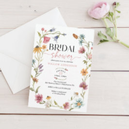 Fleur sauvage Field Boho Bridal Show Invitation