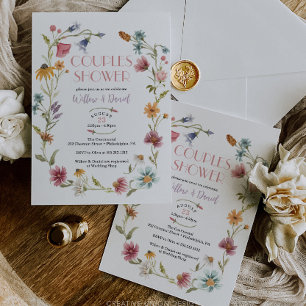 Fleur sauvage Field Boho Couples Show Invitation
