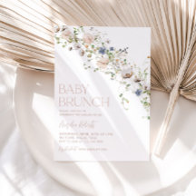 Fleur sauvage Floral Baby Brunch Invitation