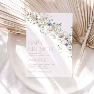 Fleur sauvage Floral Baby Brunch Invitation