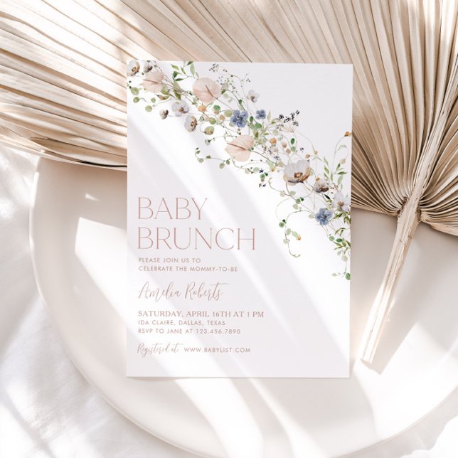 Fleur sauvage Floral Baby Brunch Invitation (Créateur téléchargé)