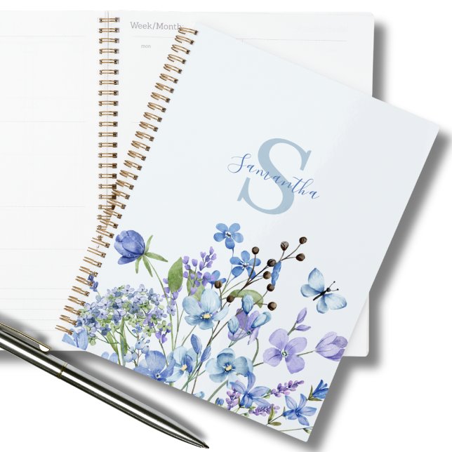 Fleur sauvage floral bleu personnalisé (Créateur téléchargé)