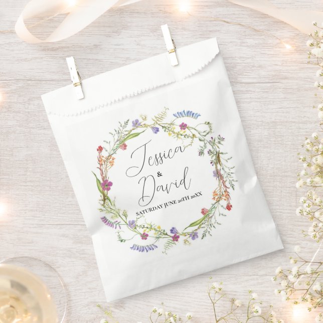 Fleur sauvage Floral Favor Sacs de mariage (Coupé)