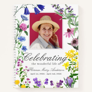 Fleur sauvage Floral Memorial Funeral Livre d'or