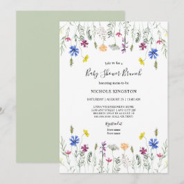 Fleur sauvage Garden Baby shower Brunch Invitation