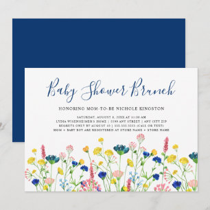 Fleur sauvage Garden Baby shower Brunch Invitation