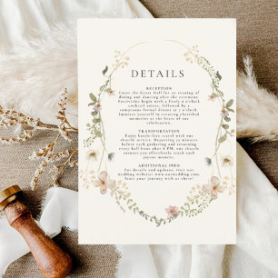 Fleur sauvage Garden Wedding Détails Carte de clôt