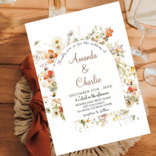 Fleur sauvage Garden Wedding Invitation