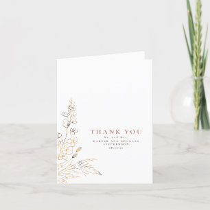 Fleur sauvage Gold Elegant Wedding Merci Photo