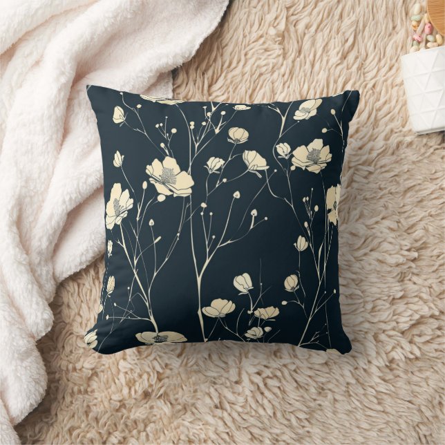 fleur sauvage jeté oreiller, coussin décoratif fle (Couverture)