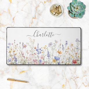 Fleur sauvage jolie colorée aquarelle monogramme