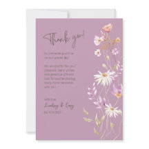 Fleur sauvage Lavendar Carte de remerciements pour