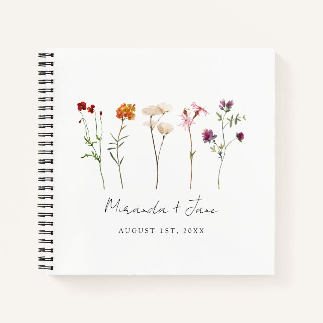 Fleur sauvage Lesbian Pride Floral Mariage livre d (Devant)
