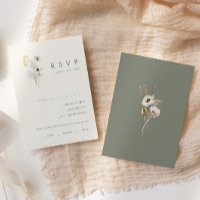 Fleur sauvage lunatique | Carte RSVP de choix du m