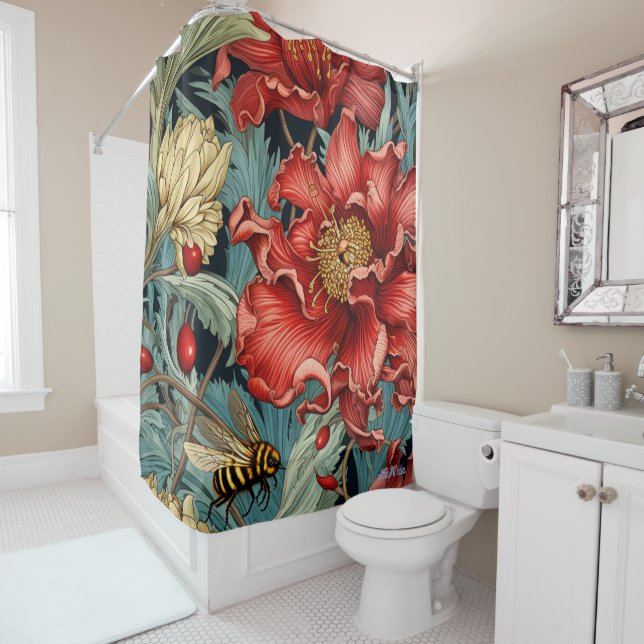 fleur sauvage marguerite rideau de douche (En situation)