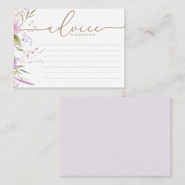 Fleur sauvage Meadow | Carte Baby shower (Devant / Derrière)