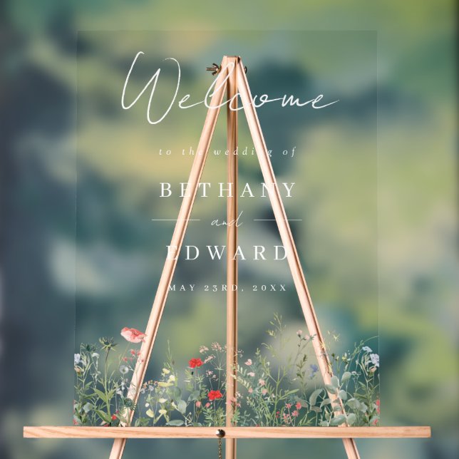 Fleur sauvage Meadow Mariage Bienvenue (Neutre)