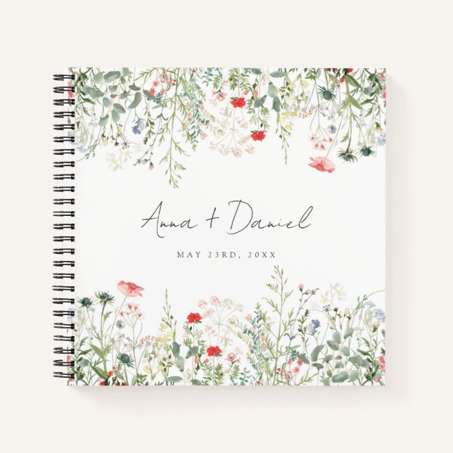 Fleur sauvage Meadow Mariage Livre d'invité (Devant)