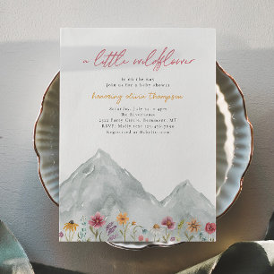 Fleur sauvage Mountain Baby shower Invitation