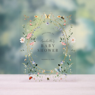 Fleur sauvage Papillon Bee Baby shower Bienvenue