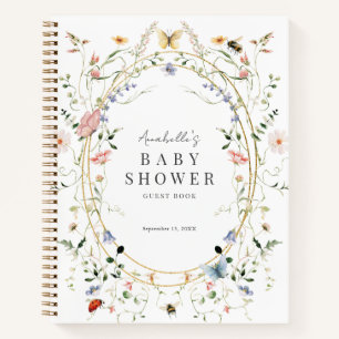 Fleur sauvage Papillon Bee Baby shower Livre d'inv