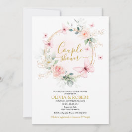 Fleur sauvage papillon Couple Showcase invitation