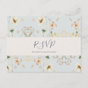 Fleur sauvage printanière Carte postale RSVP ble