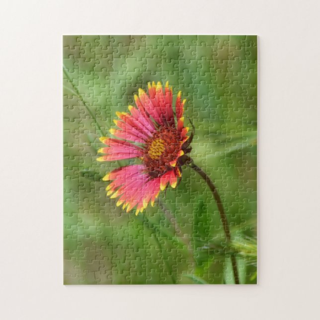Fleur sauvage Puzzle Indien Blanche Fleur Rouge (Vertical)