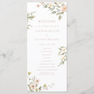 Fleur sauvage Romance Wedding Programme