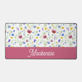 Fleur sauvage rose bleu Nom personnalisé