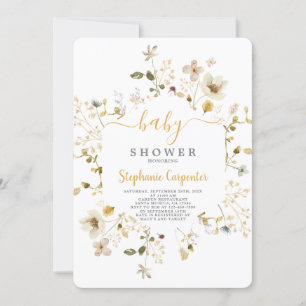 Fleur sauvage Spring Baby shower Invitation fille