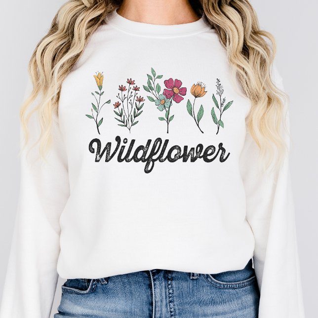 Fleur sauvage Sweatshirt pour femmes Floral Imprim (Créateur téléchargé)