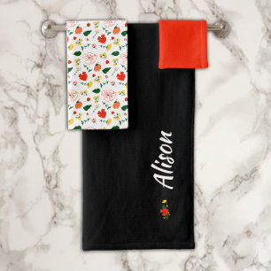 Fleur sauvage vert blanc rouge noir