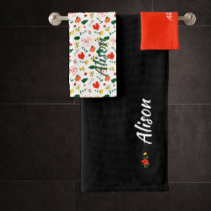 Fleur sauvage vert blanc rouge nom noir