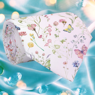 Fleur sauvage Whimsical Cravate rose