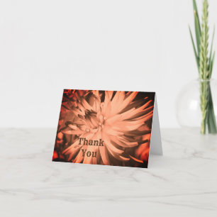 Fleur Sepia Dahlia Carte de remerciements personna