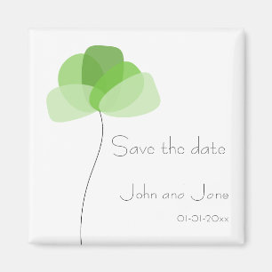 Fleur simple Enregistrer la date Magnet