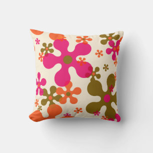 Fleur super 60s les années 70 coussin motif