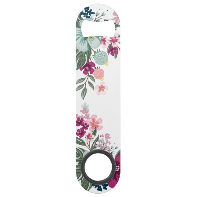Fleur tropicale à ouverture de bouteille en blanc (Devant)