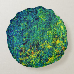 Fleur verte, Coussin rond d'oreiller à jet polyest