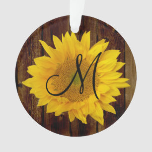 Fleur vintage de pays de tournesol de monogramme