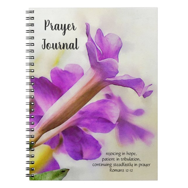 Fleur violette Art Faith Bible Verse Journal (Devant)