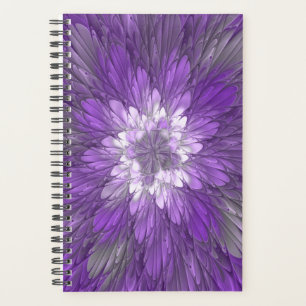 Fleur Violette Psychedélique Art Fractal Abstrait